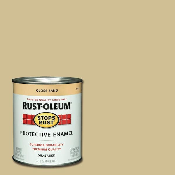Stops Rust Protective Enamel Oil-Based Paint, 1 Quart, Semi-Gloss White