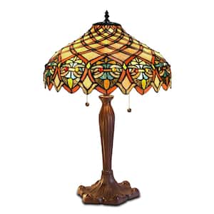 25 in. Ariel Bronze Table Lamp with Stained Glass