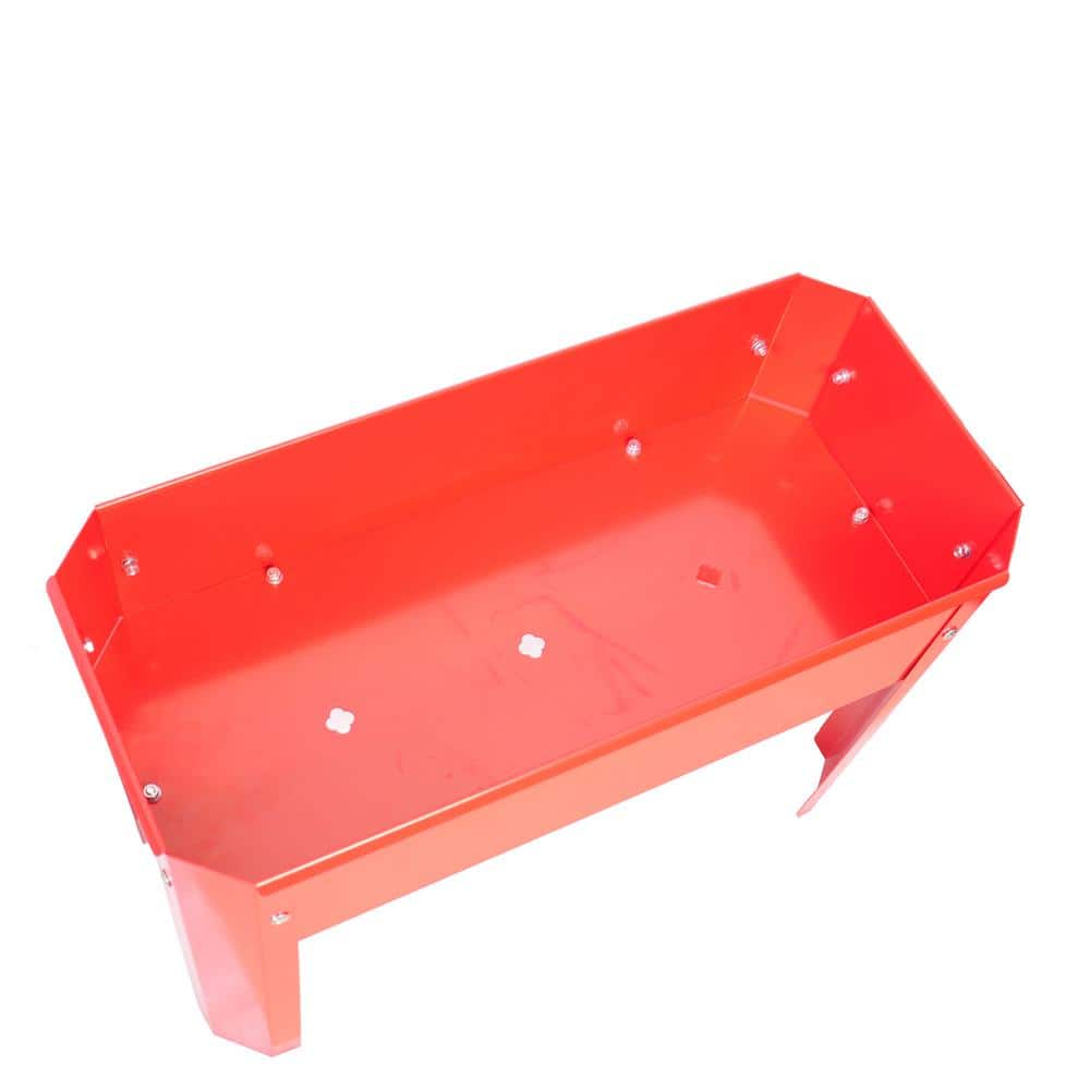 Red Galvanized Steel Elevated Garden Bed with Drainage System