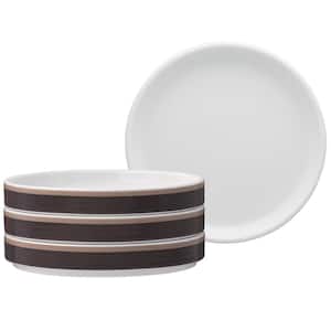 ColorStax Stripe Brown 6 in. (Brown) Porcelain Small Plates, (Set of 4)