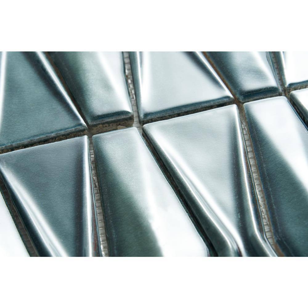 Deep Emerald Glossy Ceramic Mosaic Tile for Walls