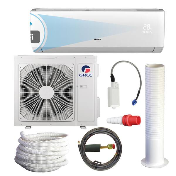 GREE LIVO 12,000 BTU 1 Ton Wi-Fi Programmable Ductless Mini Split Air Conditioner with Heat Kit - 230-208V/60Hz