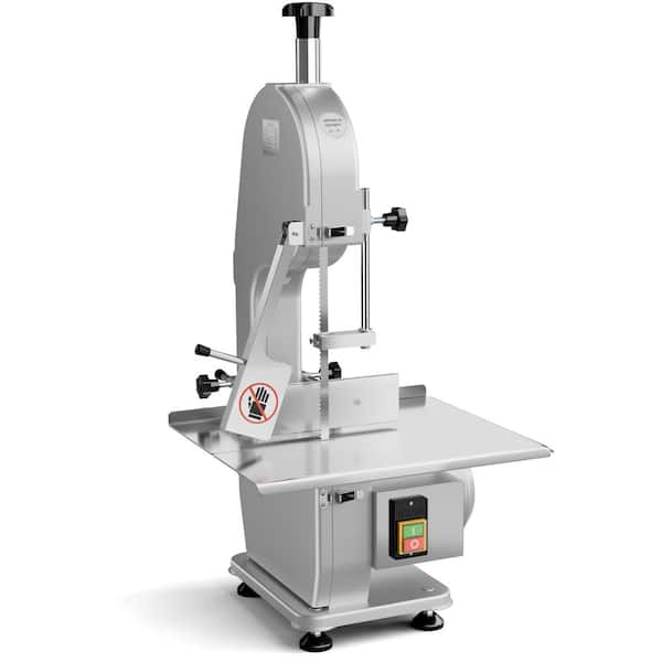 Mojgar 1500W Commercial Electric Meat Bandsaw Stainless Steel Bone Saw Machine Frozen Meat Cutter, Silver