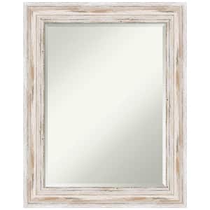 Medium Rectangle Distressed Whitewash Beveled Glass Casual Mirror (29.13 in. H x 23.13 in. W)