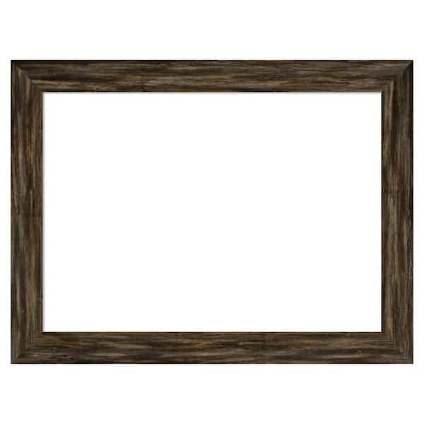 Amanti Art Fencepost Narrow Brown 33 in. x 25 in. Wood Framed Dry Erase Magnetic Memo Board