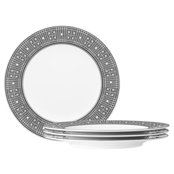Noritake Infinity Graphite 8.5 in. (Gray) Bone China Salad Plates, (Set
