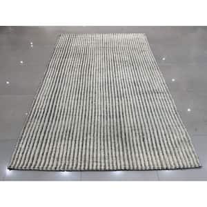 Ivory 5 ft. x 8 ft. Hand Knotted Wool Transitional Contemporary Area Rug