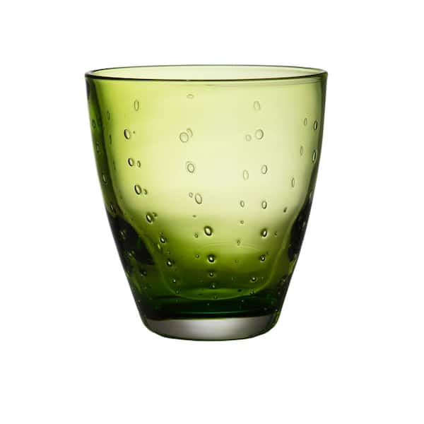 Unbranded Rain Drop Green Double Old-Fashioned Glass (Set of 4)