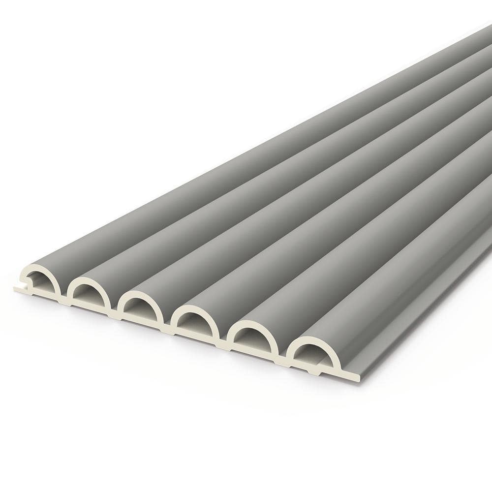 Gray 6.2" x 102" 3D Textured Vinyl Slat Wall Panels