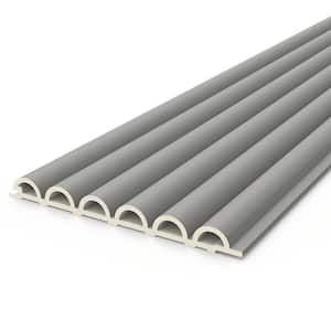 6-Pieces 102 in. x 6.2 in. x 0.59 in. Gray WPC 3D ARC Fluted Wall Paneling for Interior Wall Decor (26.7 sq. ft./Case)