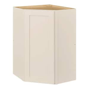 Avondale 24 in. W x 24 in. D x 36 in H Ready to Assemble Plywood Shaker Diagonal Corner Kitchen Cabinet in Antique White