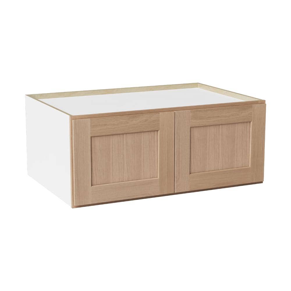 36 in. W x 24 in. D x 15 in. H Ready to Assemble Solid Wood Shaker Wall Kitchen Cabinet in Oak price history on PriceWatchPro