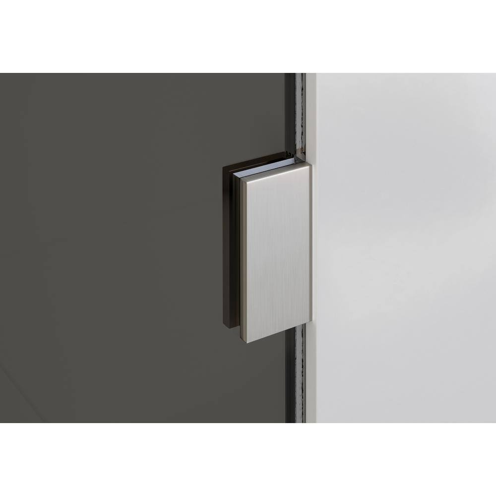 Ursa 34" x 58.25" Frameless Gray Tinted Glass Bath Panel with Brushed Nickel Finish