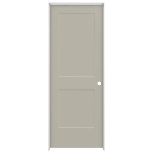 JELD-WEN 30 in. x 80 in. Monroe Desert Sand Left-Hand Smooth Solid Core Molded Composite MDF Single Prehung Interior Door