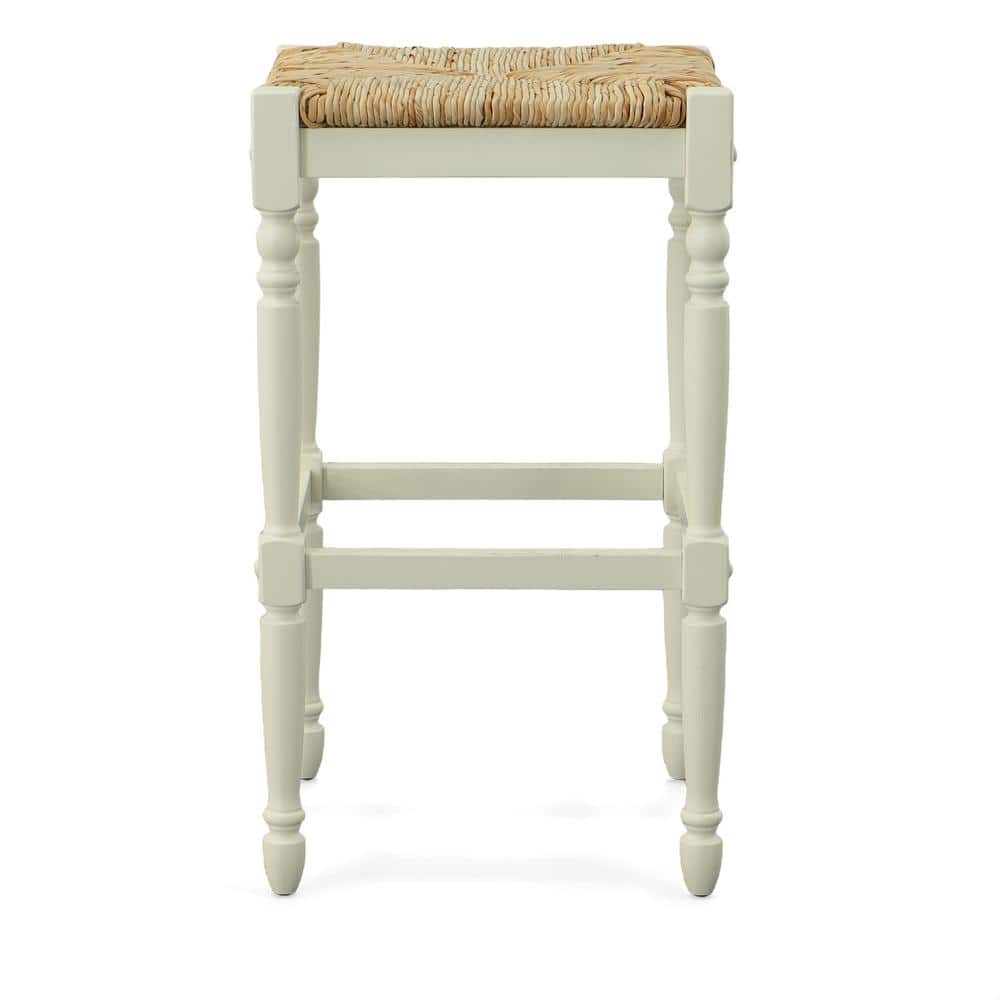 Covington Classic White Wood 29" Rustic Farmhouse Bar Stool