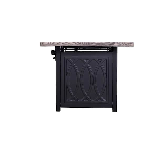 Unbranded 35'' Outdoor 50,000BTU Auto-Ignition Propane Gas Fire Pit Table in Black Brown