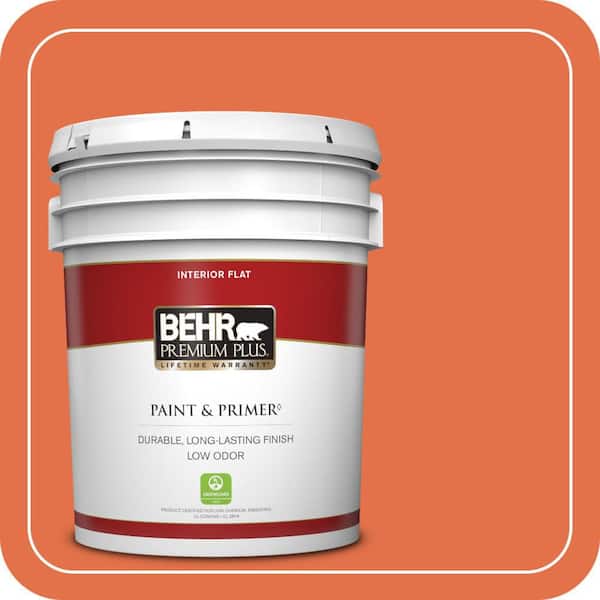 BEHR PREMIUM PLUS 5 gal. Home Decorators Collection #HDC-SM16-03 Mai Tai Flat Low Odor Interior Paint & Primer
