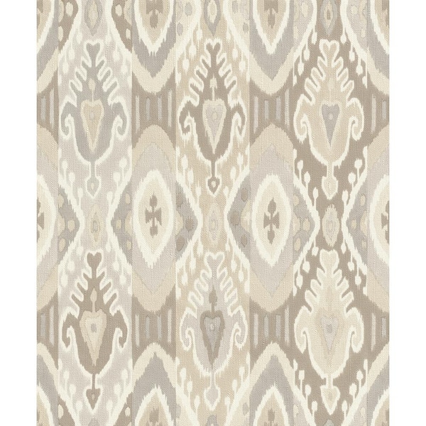 Advantage Villon Light Grey Ikat Textured Non-Pasted Non-Woven Wallpaper Sample