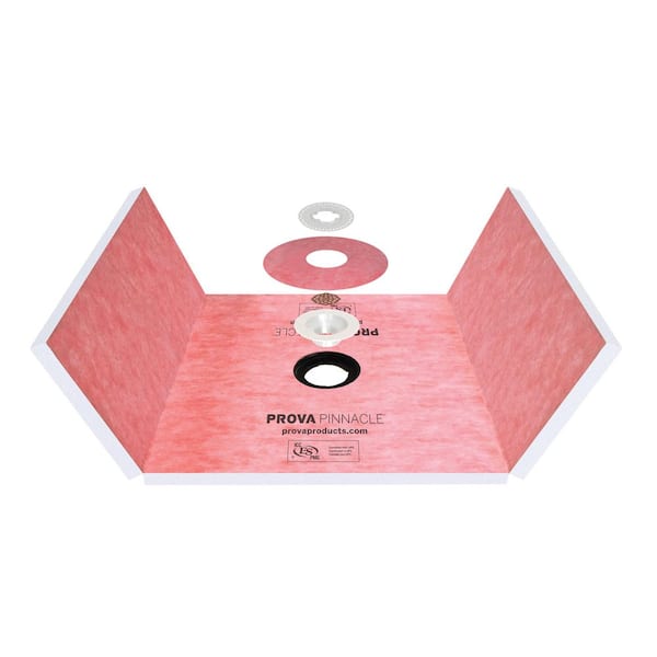 48 in. W x 48 in. L Shower Kit Prova Pinnacle Shower Pan Center Drain