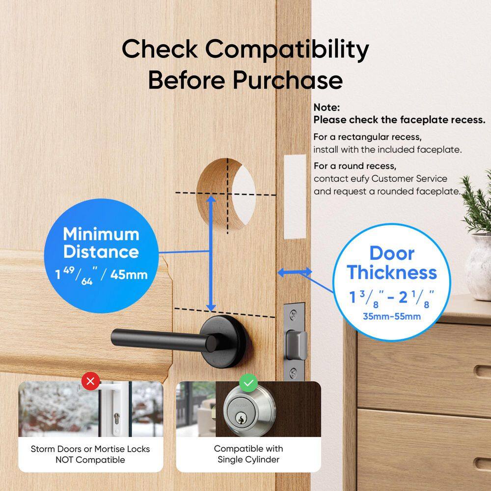 FamiLock E40 Black Thumb-Turn Smart Lock Deadbolt with Facial Recognition and Compatible with Matter price history on PriceWatchPro