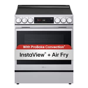 30 in. 6.3 cu. ft. 5 Burner Element Slide-In Electric Range in PrintProof Stainless Steel w/ Instaview, Air Fry, ProBake