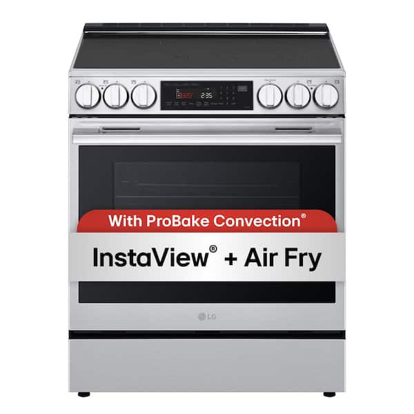 30 in. 6.3 cu. ft. 5 Burner Element Slide-In Electric Range in PrintProof Stainless Steel w/ Instaview, Air Fry, ProBake