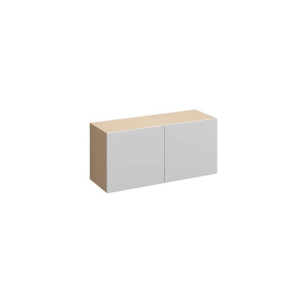 Ithaca Slab 33 in. W x 15 in. H x 12 in. D in Super White Plywood Assembled Wall Cabinet