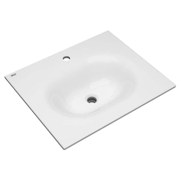 Studio S 24 in. Bathroom Vanity Sink Top with Single Faucet Hole in White