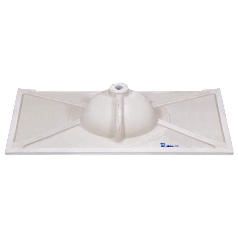 Solid White Cultured Marble 49-Inch Vanity Top with Integrated Backsplash