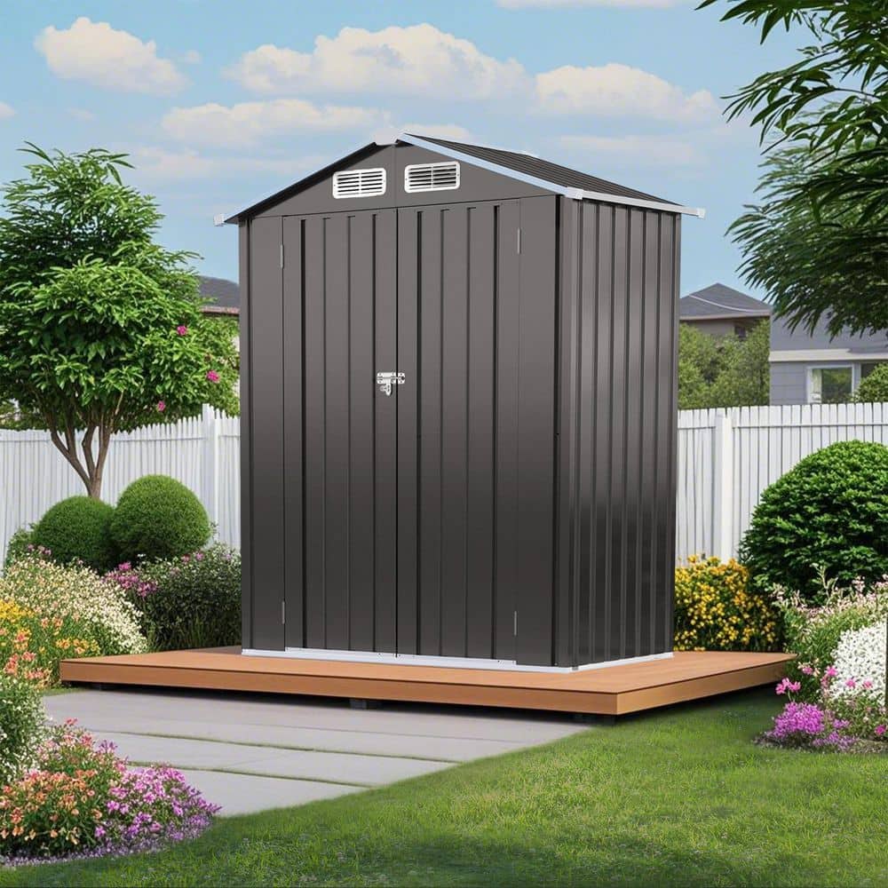 5 ft. W x 3 ft. D Metal Outdoor Storage Shed w/ Peaked Roof