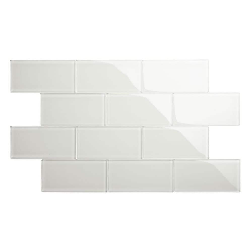 Agreeable Gray 3 in. x 6 in. x 8mm Glass Subway Wall Tile (5 sq. ft./Case) price history on PriceWatchPro