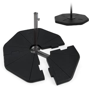 4-Piece 208 lbs. Heavy Duty Offset Cantilever Water & Sand Fillable Umbrella Stand Patio Umbrella Base 46 in . Black