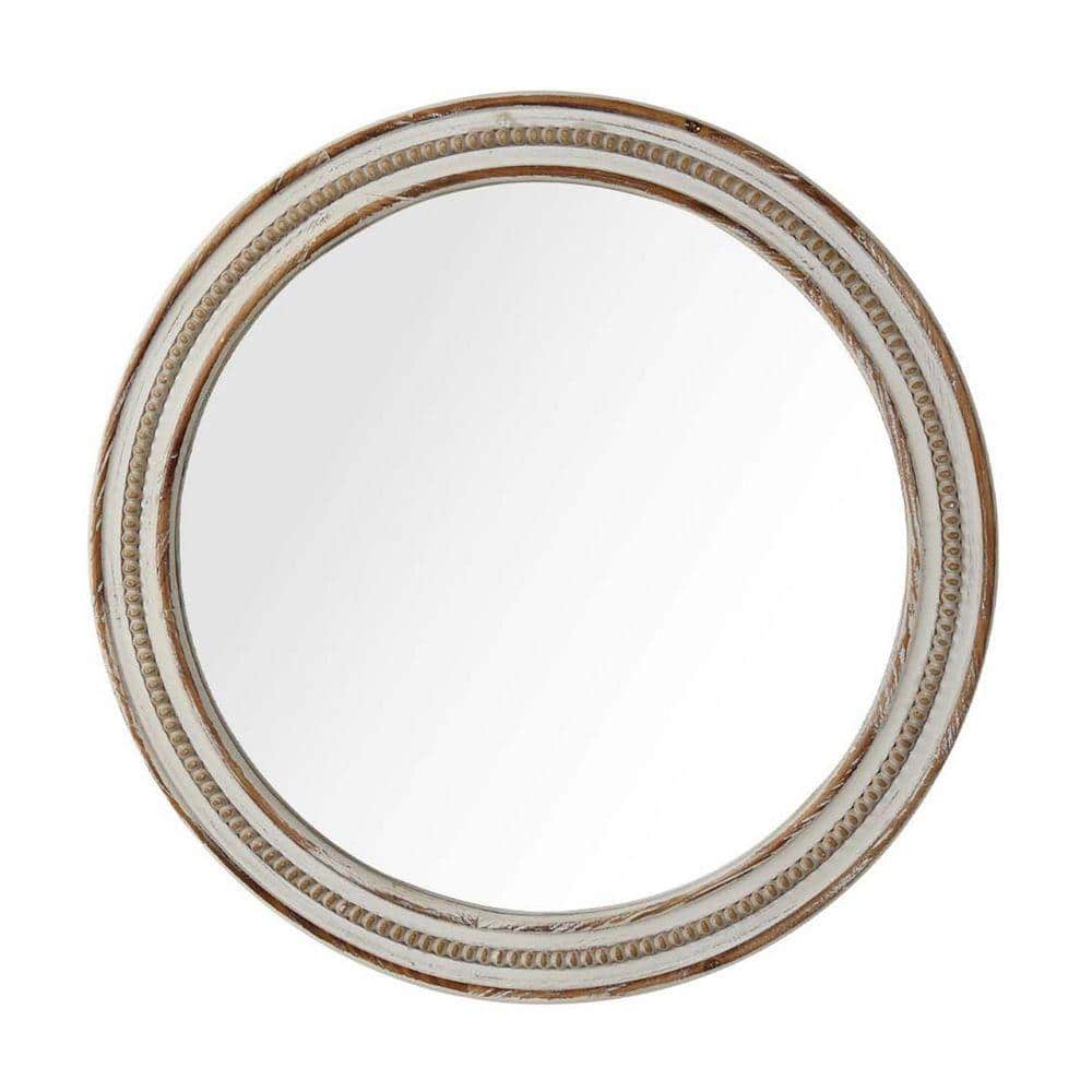 Anky 23.62 in. W x 23.62 in. H Rustic Circle Round MDF Framed Wall Mirror, Bathroom Vanity Makeup Mirror