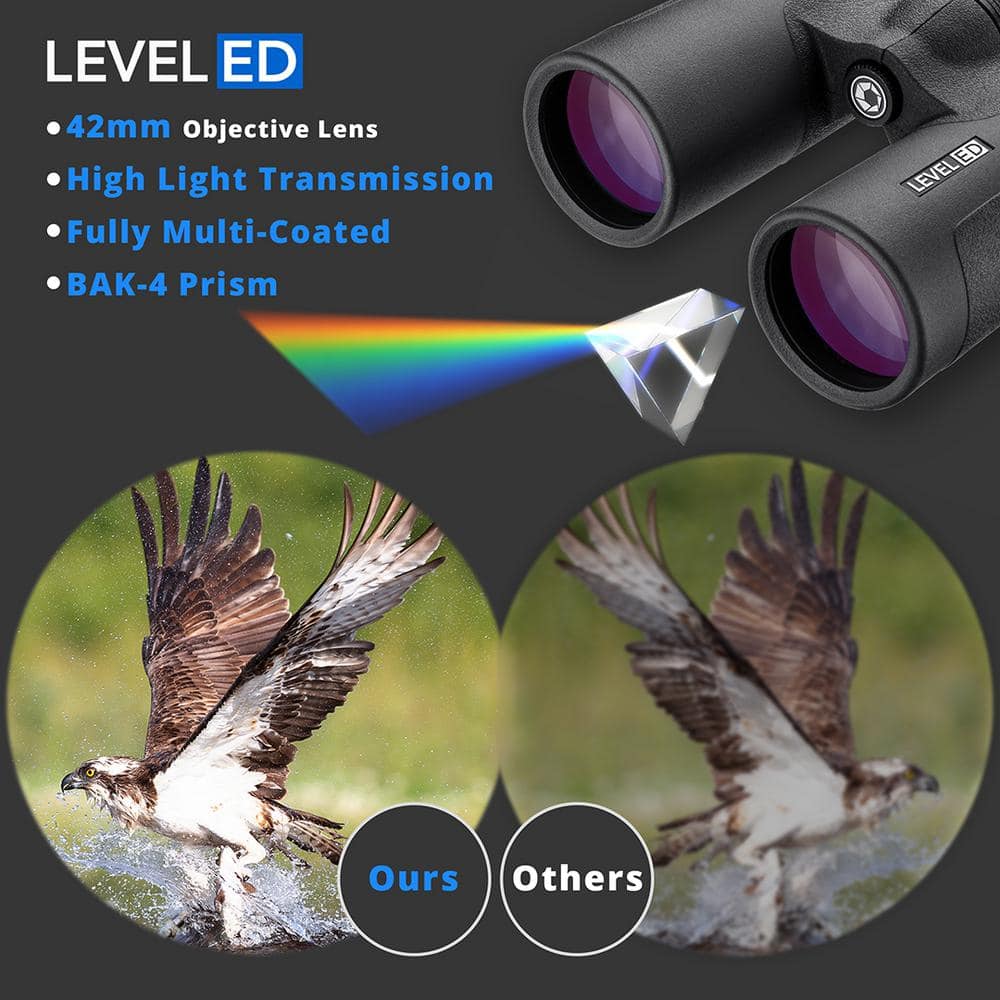 Black 10x42 mm Waterproof Roof Prism Binoculars
