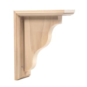 Two-Way Bracket - 9 in. x 7 in. x 3.5 in. - Sanded Unfinished Hardwood - Countersunk and Pre-Drilled - DIY Home Shelving
