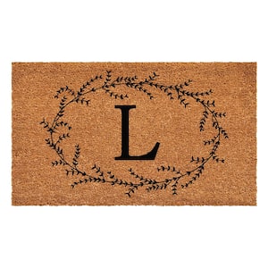 Rustic Leaf Vine Monogrammed Doormat, 36" x 72" (Letter L)