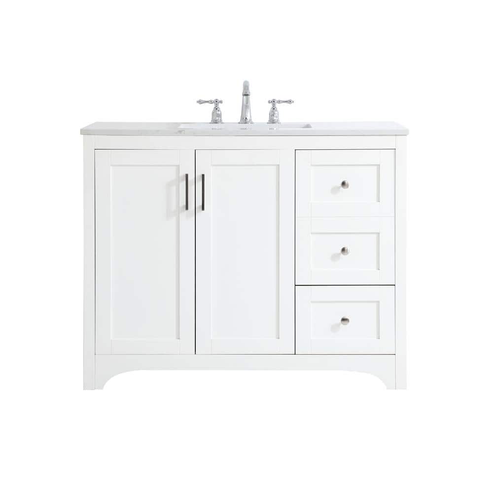 Simply Living 42 in. W x 22 in. D x 34 in. H Bath Vanity in White with Cala