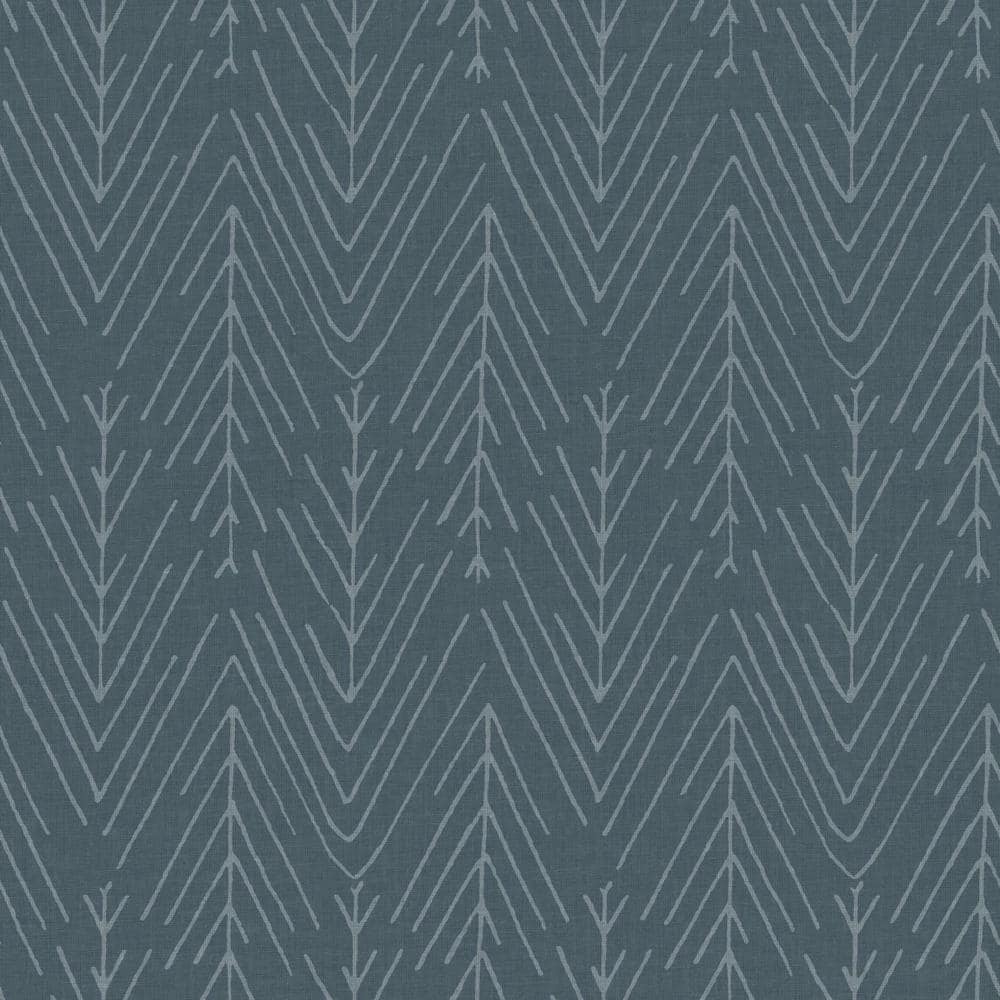 Navy and Gray Chevron Peel & Stick Wallpaper Roll