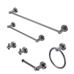 6-Piece Wall Mounted Bathroom Accessories, Bath Hardware Set with Mounting Hardware, Rust Proof in Gray
