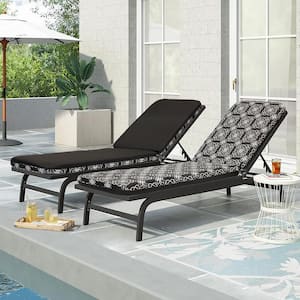 Ebony 22 in. x 73 in. Seat Pad Lounger in Black Includes 1 Lounger