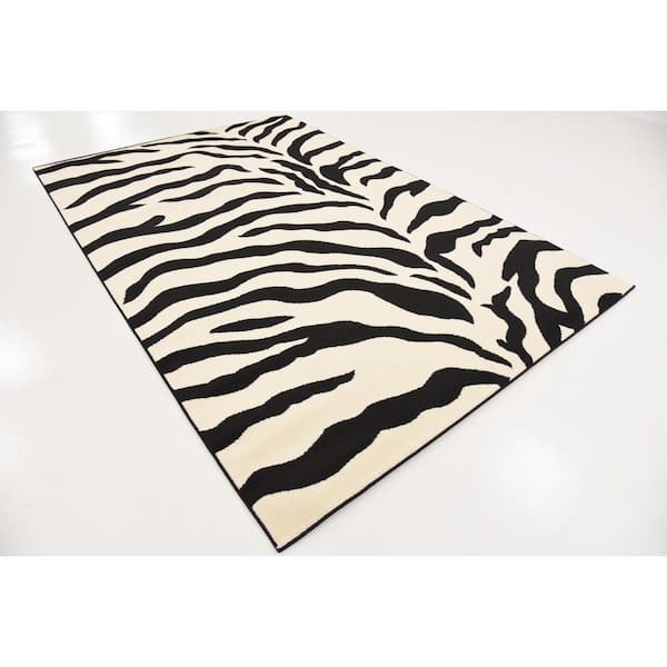 Wildlife Zebra Ivory 6' 0 x 9' 0 Area Rug