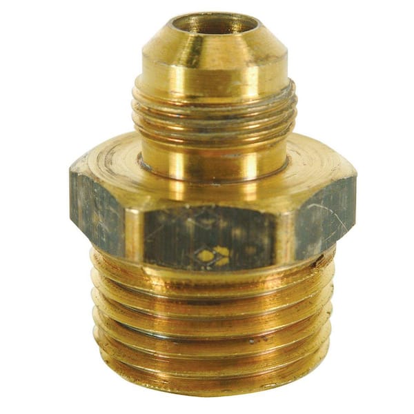 BrassCraft 3/8 in. O.D. Flare (9/16-24 Fine Thread) Steel Gas Fitting Kit with 1/2 in. FIP and 3/8 in. MIP Connections
