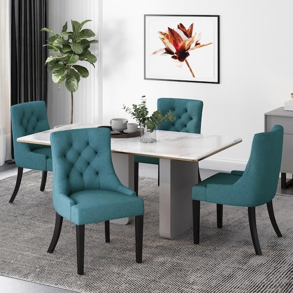 Noble House Hayden Dark Teal, Dining Room Table Chairs Set Of 4