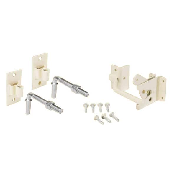 Navajo White Steel Flat Wall Fence Gate Hardware Kit