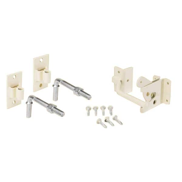 US Door and Fence Navajo White Steel Flat Wall Fence Gate Hardware Kit