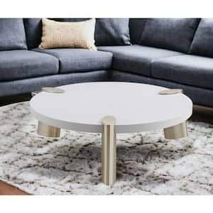 40 in. Matte White Round Manufactured Wood Coffee Table