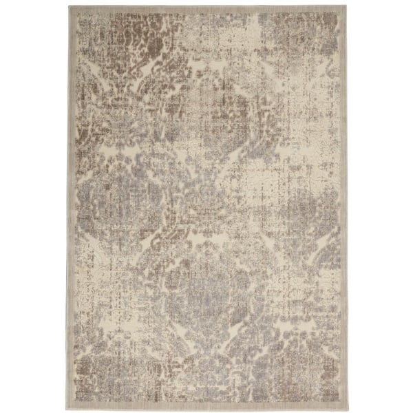 Nourison Graphic Illusions Ivory 4 ft. x 6 ft. Persian Vintage Area Rug