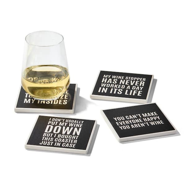 American Atelier Spirits Set Of 4 Ceramic Coasters 4.25''D