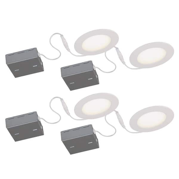 BAZZ STAK 4 in. Canless 4000k New Construction Integrated LED Recessed Light Kit (4-Pack)