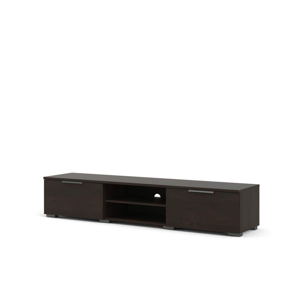 Tvilum Match 68 in. Dark Chocolate Engineered Wood TV Stand Fits TVs Up